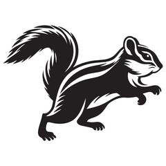 Playful chipmunk silhouette created with detailed vector lines – chipmunk silhouette – chipmunk vector – chipmunk illustration – silhouette of chipmunk – chipmunk icon

