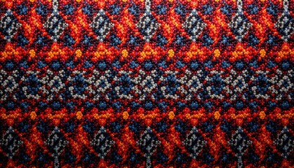 Intricate woven textile, repeating geometric design, weave, decorative pattern, decor