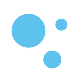 Minimalist illustration of three blue circles in various sizes. Great for abstract designs, modern icons, visual elements, or graphic decoration in digital projects.