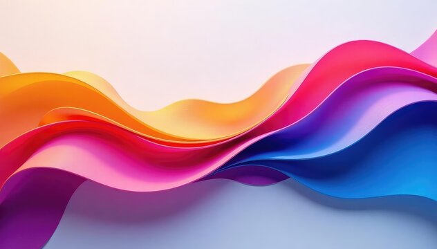 Interlocking wave forms, vibrant color gradients, textile, decor