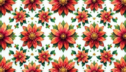 Intricate floral design, repeating seamlessly , botanical, print