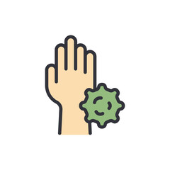 Skin cancer colored icons, minimalist vector illustration ,simple transparent graphic element .Isolated on white background