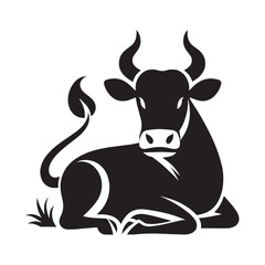 Soft-edged cow silhouette built from elegant vector design lines – cow silhouette – cow vector – cow illustration – silhouette of cow – cow icon

