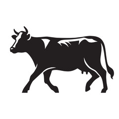 Rounded cow silhouette in vector form, perfect for minimalist branding – cow silhouette – cow vector – cow illustration – silhouette of cow – cow icon

