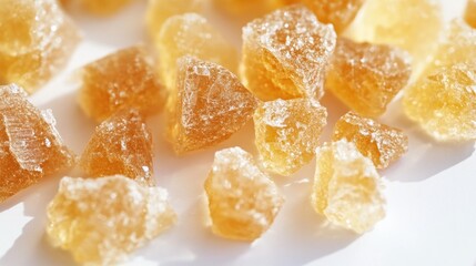 Close-up of light brown sugar crystals