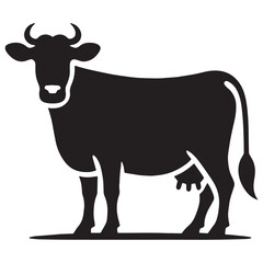 Distinctive cow silhouette vector created with precision for modern art – cow silhouette – cow vector – cow illustration – silhouette of cow – cow icon


