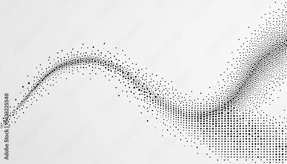 Poster dynamic wave patterns of dots abstract art digital design minimalist environment close-up view moder