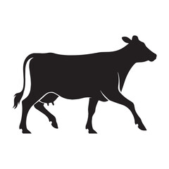 Geometrically shaped cow silhouette with clean vector illustration – cow silhouette – cow vector – cow illustration – silhouette of cow – cow icon

