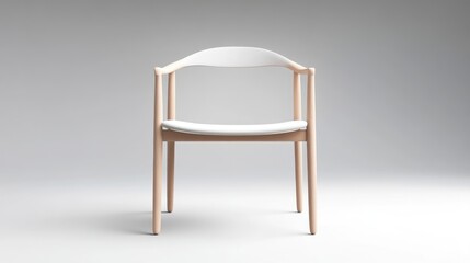 Modern light wood and white chair