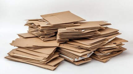 Pile of used cardboard boxes