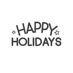 "Happy Holidays" Minimalist Typography Icon for Seasonal Greetings, Cards, Social Media Posts, Holiday Marketing Materials and Winter Celebration Graphics