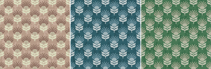 Bunch of Leaf Damask Motif Repeat Vector Traditional Pattern