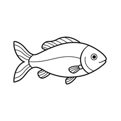 Fish, seafood, sketch. Vintage retro print, seafood salmon fish sketch, sea life, ink pencil style drawing engrave old school sketch, hand drawn. Sketch artwork salmon fish. Vector Illustration