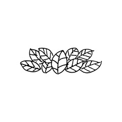 cute leaf vector illustration hand drawn black and white style