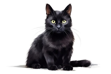Obraz premium Black Cat mammal animal pet.