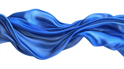 A mesmerizing swirl of cobalt blue silk, flowing gracefully like a river, evoking serenity and elegance against a clean white background.
