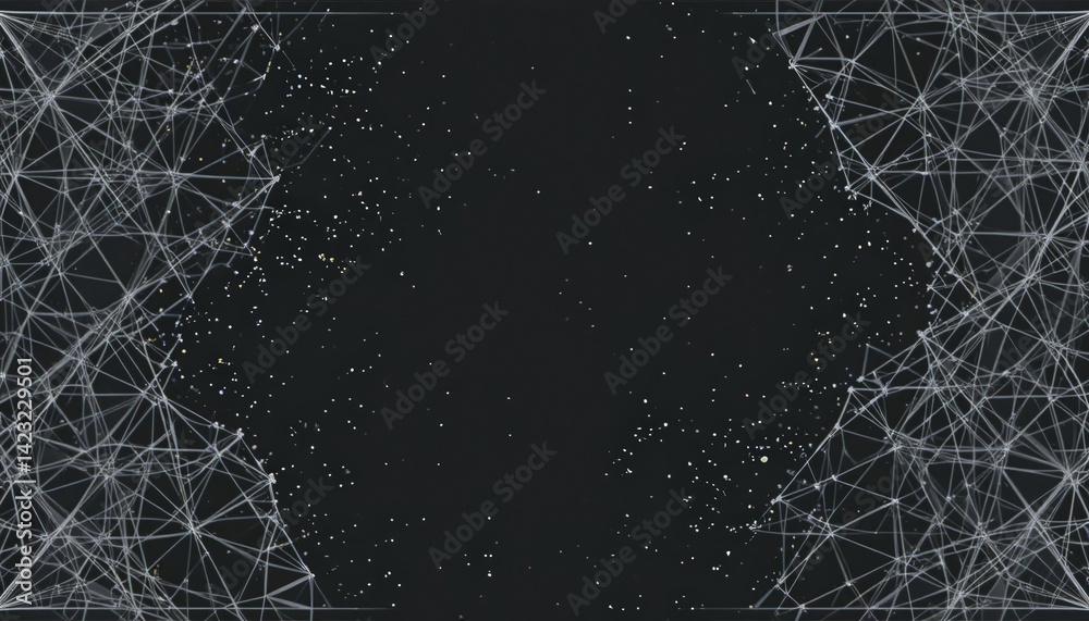 Poster dynamic digital network connections virtual environment abstract visualization futuristic concept da