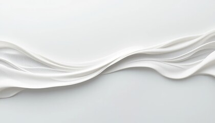 Obraz premium Flowing white fabric design studio digital art minimalistic space top-down view abstract conceptualization for modern aesthetics