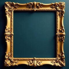 Ornate gold scroll frame with intricate floral filigree and delicate leaves, filigree, gold accents