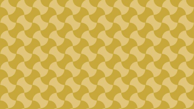 斜めにスクロールする金色の分銅繋ぎ柄の背景 ループする4Kアニメーション。Diagonally scrolling golden background with traditional Japanese patterns. Looping 4K animation.