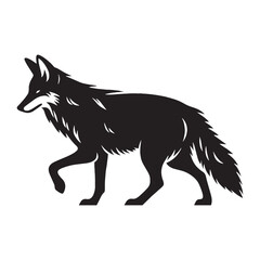 Abstract coyote silhouette in sleek vector form for contemporary design – coyote silhouette – coyote vector – coyote illustration – silhouette of coyote – coyote icon

