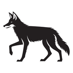 Abstract coyote vector silhouette with dynamic yet minimalist design – coyote silhouette – coyote vector – coyote illustration – silhouette of coyote – coyote icon


