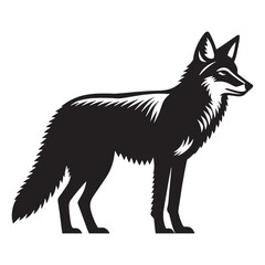 Minimalist coyote icon designed with smooth vector lines for clean art – coyote silhouette – coyote vector – coyote illustration – silhouette of coyote – coyote icon

