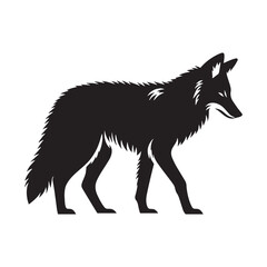 Sharp coyote vector silhouette for modern design and branding – coyote silhouette – coyote vector – coyote illustration – silhouette of coyote – coyote icon

