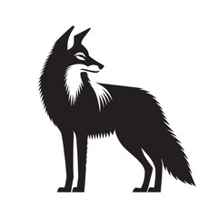 Wild coyote silhouette in vector form with clean, bold outlines – coyote silhouette – coyote vector – coyote illustration – silhouette of coyote – coyote icon

