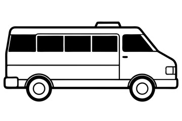 Ambulance Van Line Art Vector Illustration