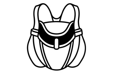Baby Carrier Line Art Vector Illustration