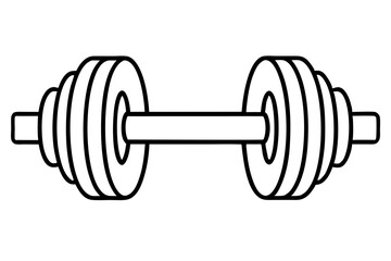 Gym Dumbbell Line Art Vector Illustration