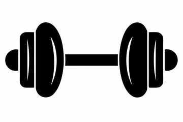 Gym Dumbbell Silhouette Vector Illustration