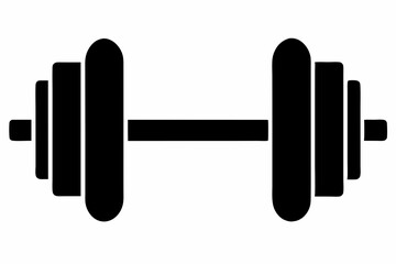 Gym Dumbbell Silhouette Vector Illustration