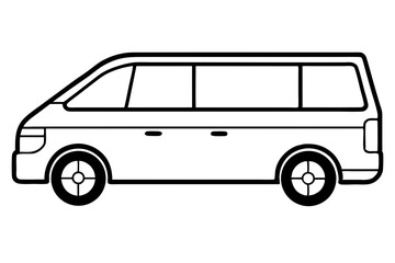 Minivan Line Art Vector Illustration
