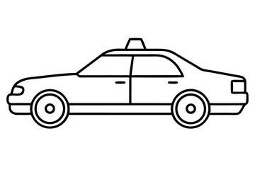 Police Car Line Art Vector Illustration