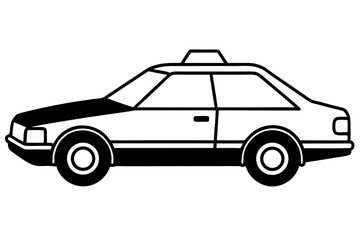 Police Car Line Art Vector Illustration