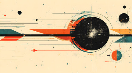 Obraz premium Cybernetix Marketing Visual with Futuristic Arrows and Circle Elements – PowerPoint Template