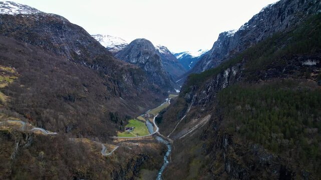 Stalheim pass and hotel in Hordaland in Norway