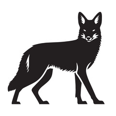 Bold jackal vector silhouette with minimalist design for logos and prints – jackal silhouette – jackal vector – jackal illustration – silhouette of jackal – jackal icon

