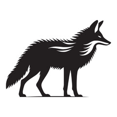 Iconic jackal silhouette vector designed with sharp vector lines for logos – jackal silhouette – jackal vector – jackal illustration – silhouette of jackal – jackal icon

