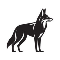 Fluid jackal silhouette vector with dynamic lines designed for creative art – jackal silhouette – jackal vector – jackal illustration – silhouette of jackal – jackal icon

