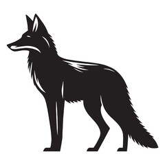 Unique jackal silhouette vector for nature-themed digital and print projects – jackal silhouette – jackal vector – jackal illustration – silhouette of jackal – jackal icon

