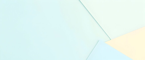 Geometric composition from colored paper. Light blue yellow abstract background. Colorful background with copy space for design. Web banner. 