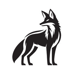 Clean vector jackal silhouette designed for minimalist brand identity – jackal silhouette – jackal vector – jackal illustration – silhouette of jackal – jackal icon

