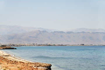 View on city of  Sur from Oman Gulf. Sultanate of Oman