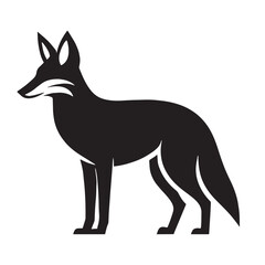 Abstract jackal silhouette in vector format with smooth lines for logos – jackal silhouette – jackal vector – jackal illustration – silhouette of jackal – jackal icon

