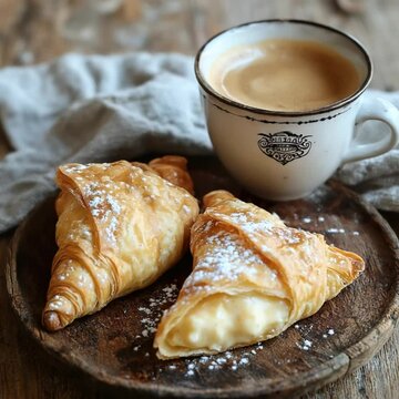 cornetto with espresso video italian breakfast