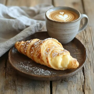 cornetto with espresso video italian breakfast