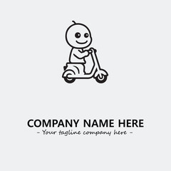 Scooter silhouette illustration black and white for logo company vector image
